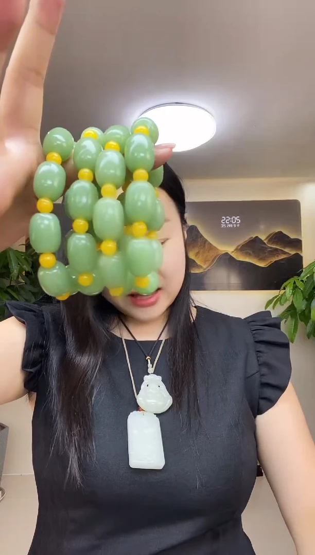 青黄口枣型珠手串 多样性随机发一