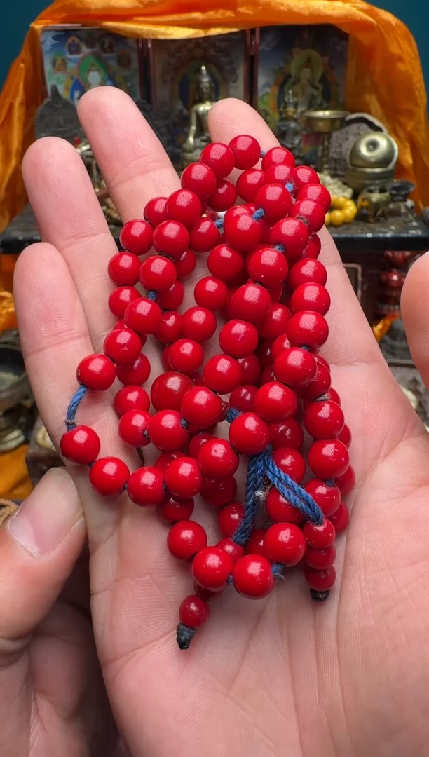 吊坠柏香籽/百香籽藏传老怀业念珠牛血红