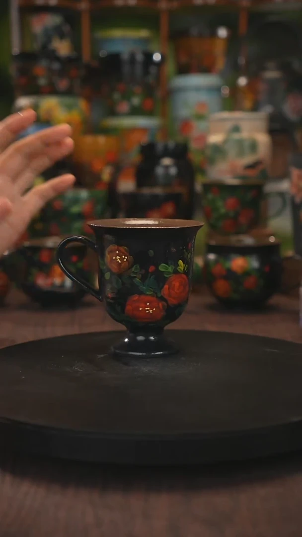 紫砂油画手绘釉下彩