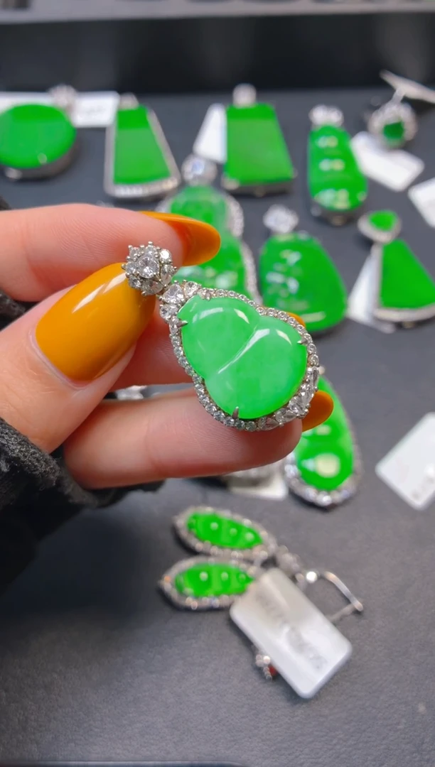 吊坠(不含链)银S925镶嵌翡翠1