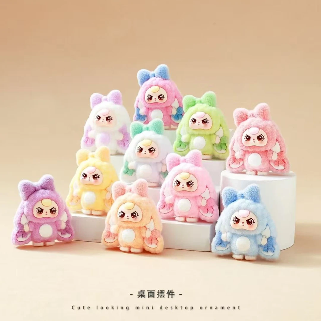 可爱蝴蝶结垂耳兔娃三岁  桌面摆件创意立体