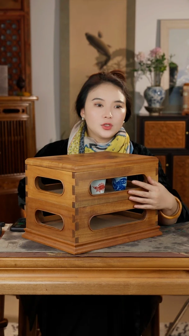 金丝楠金丝楠木拆房老料双层茶水架