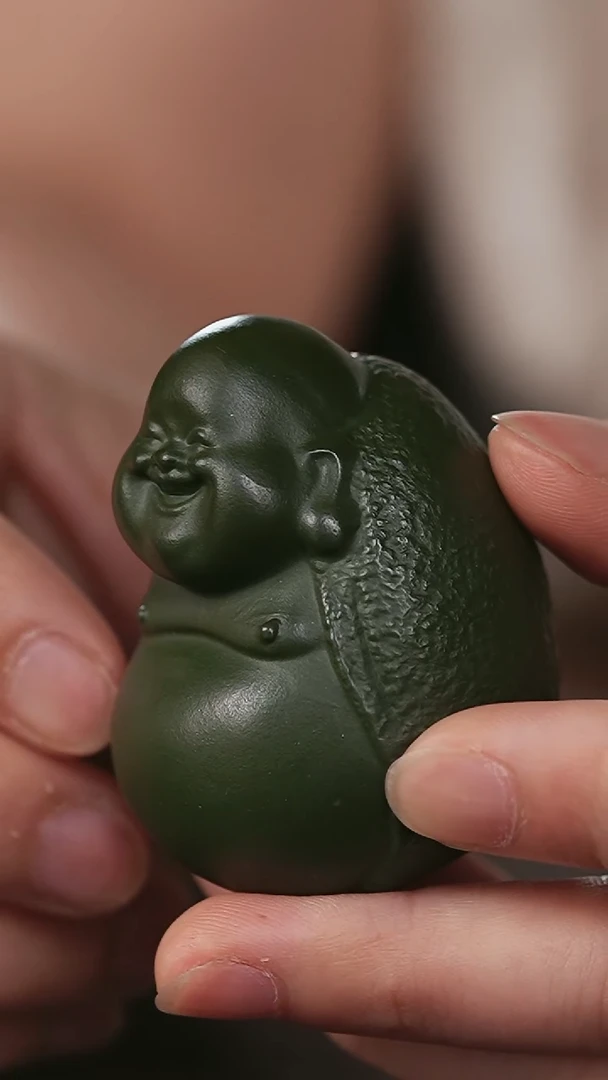 茶壶紫砂 罗汉 绿泥
