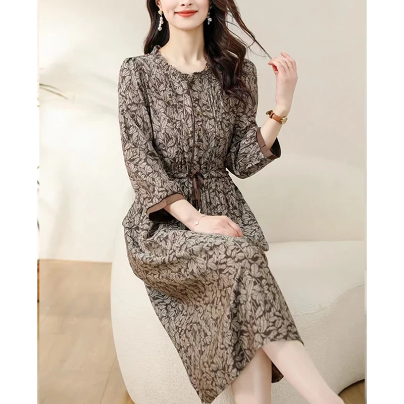 【满分6A云锦段！枯木逢春】新款显白遮肉连衣裙C