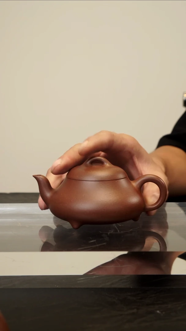 茶壶紫砂盖子微微松的汉唐石瓢