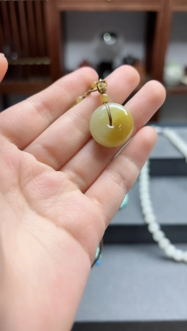 【闪购商品】和田玉颈饰未镶嵌糖白平安扣吊坠XY