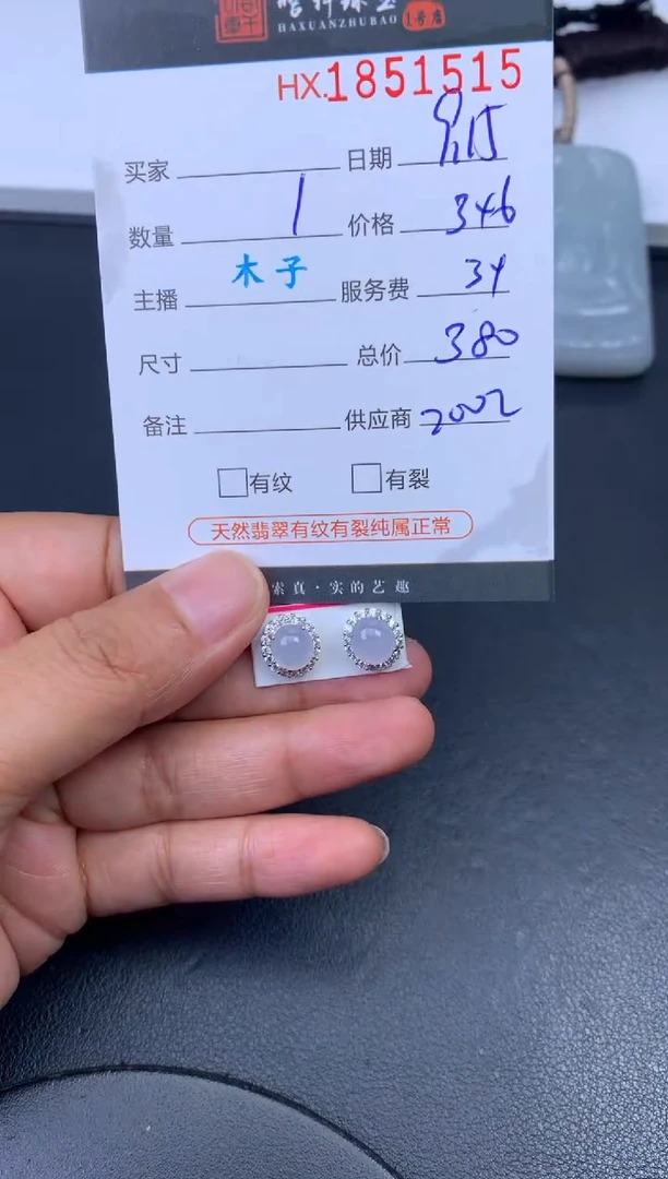 未镶嵌挂件翡翠哈轩 耳饰1对