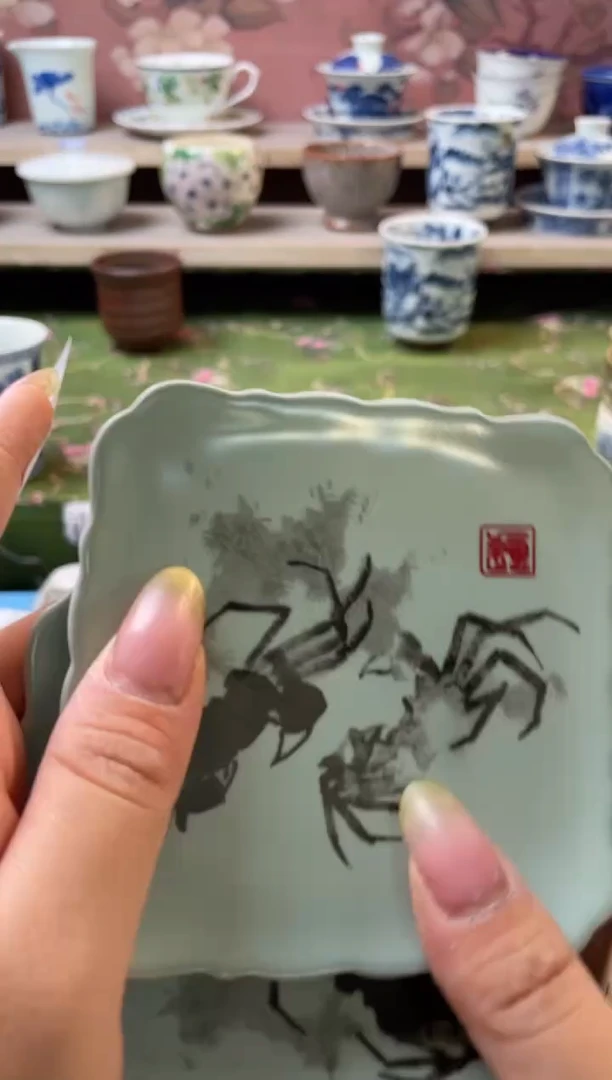 瓷片兔*酱瓷器瓷器瓷器H291