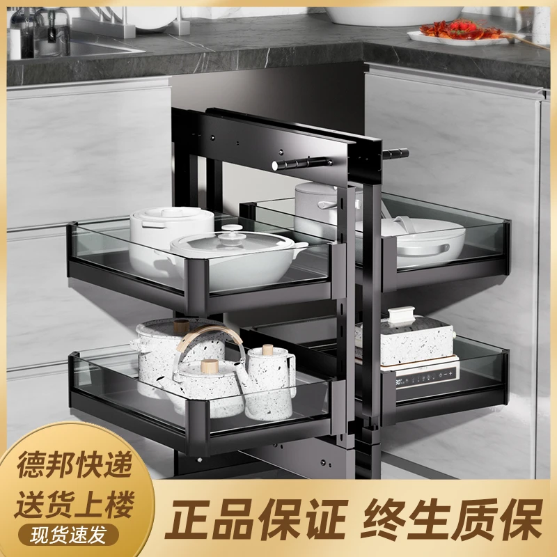 设计家庭小怪物可调收纳抽拉置物架转角厨房小怪兽拉篮橱柜抽屉式