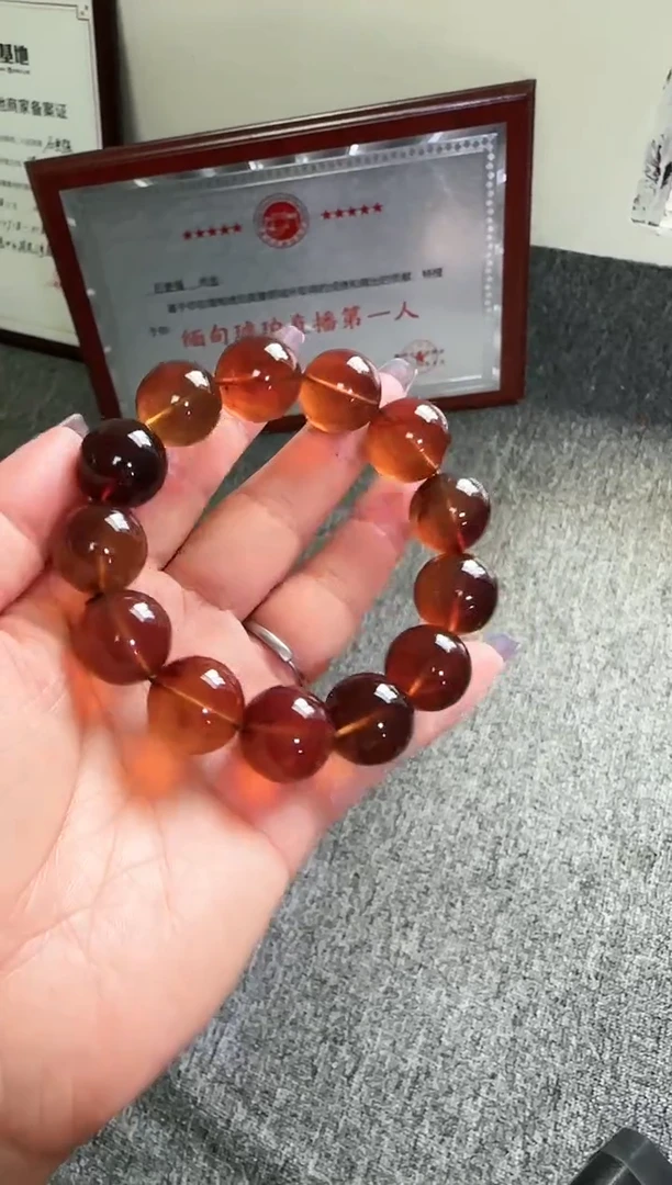 未镶嵌琥珀手链龙**欢紫罗兰手串17mm