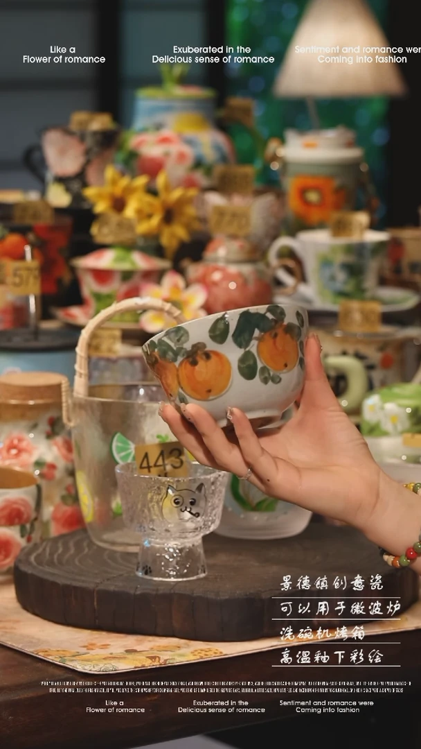 陶瓷景德镇高温釉下彩手工手绘款式