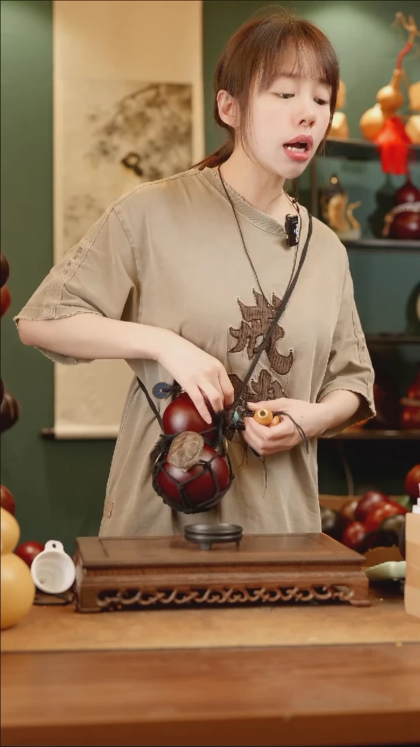 307号精品天然大漆工艺防渗内胆酒葫芦~