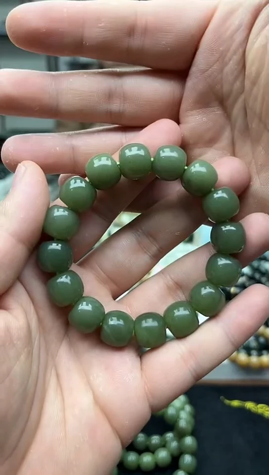 未镶嵌手串和田玉纯天然新疆若羌青黄口14