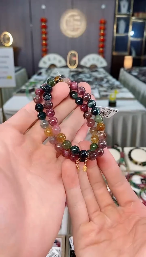 未镶嵌老矿碧玺色标单圈手串7mm+碧玺xion多样性发一条