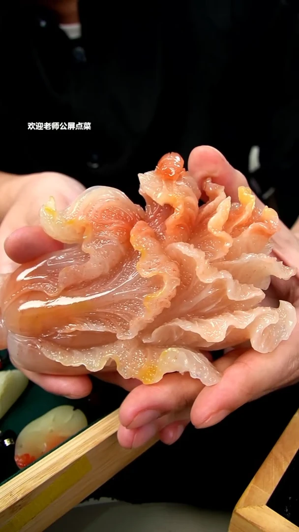 寿山石浮*水洞白菜摆件