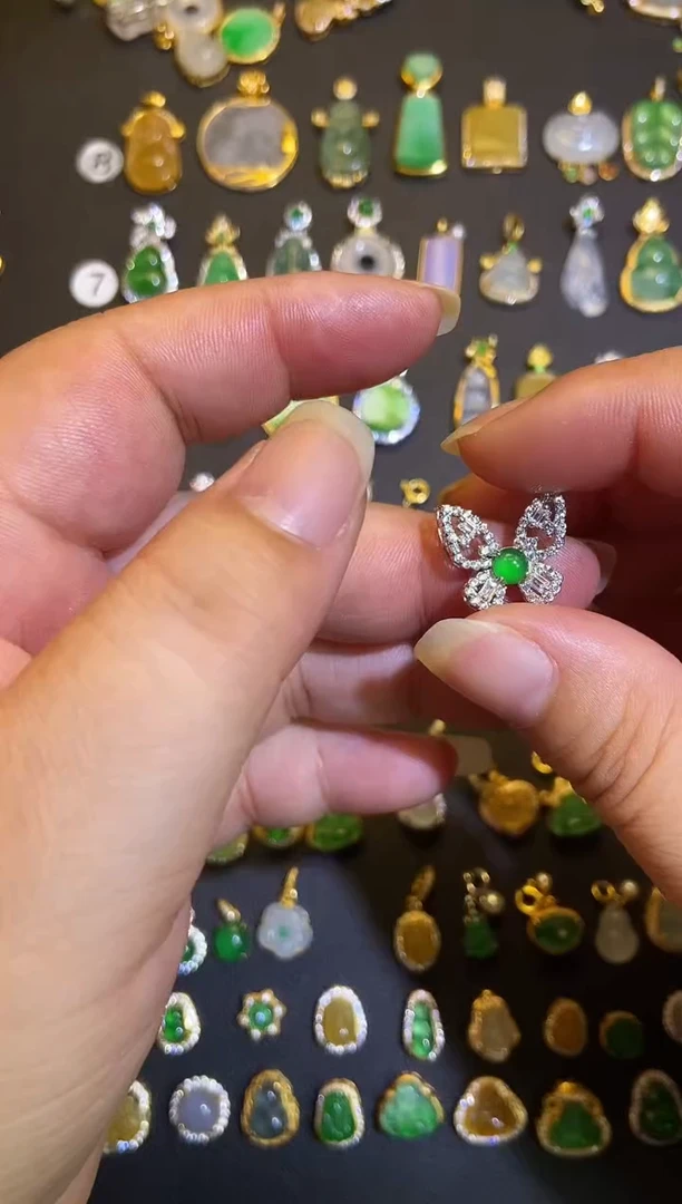 吊坠(不含链)银S925镶嵌翡翠1