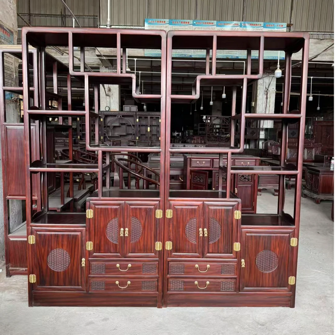 新 东非酸枝博古架多宝格-架子茶叶柜子架客厅书架子