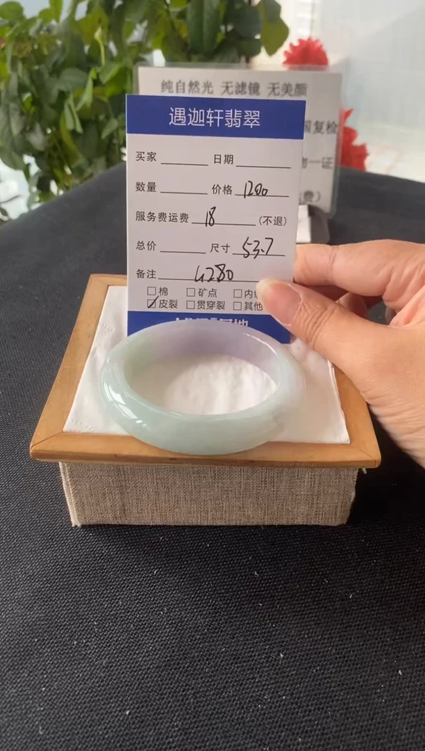 未镶嵌手镯翡翠53.5圈口 G280编码