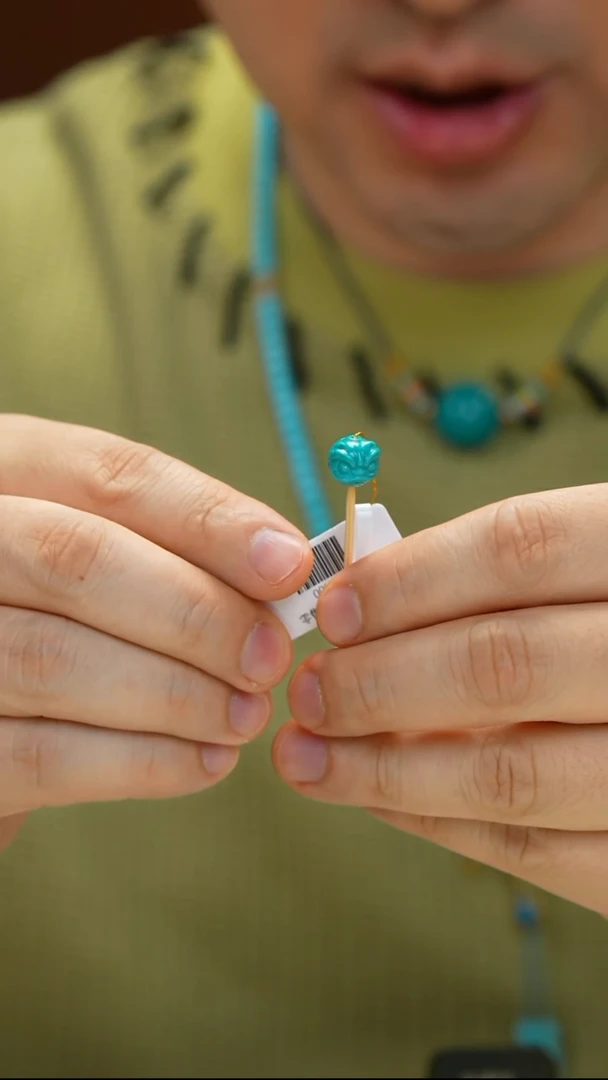 绿松石未镶嵌配饰10mm醒狮