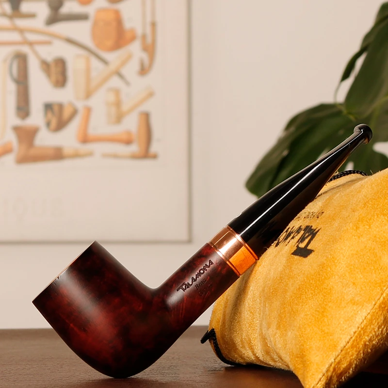 意大利塔拉莫纳 哑光面经典撞球直斗 小巧 9转3毫米  石楠木烟斗