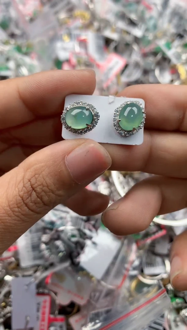 银S925镶嵌戒指翡翠3333----5