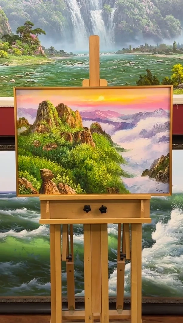 油画 【已装裱】朝鲜原创手绘油画