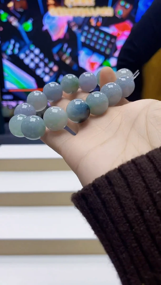 未镶嵌定制翡翠-毛货手串118