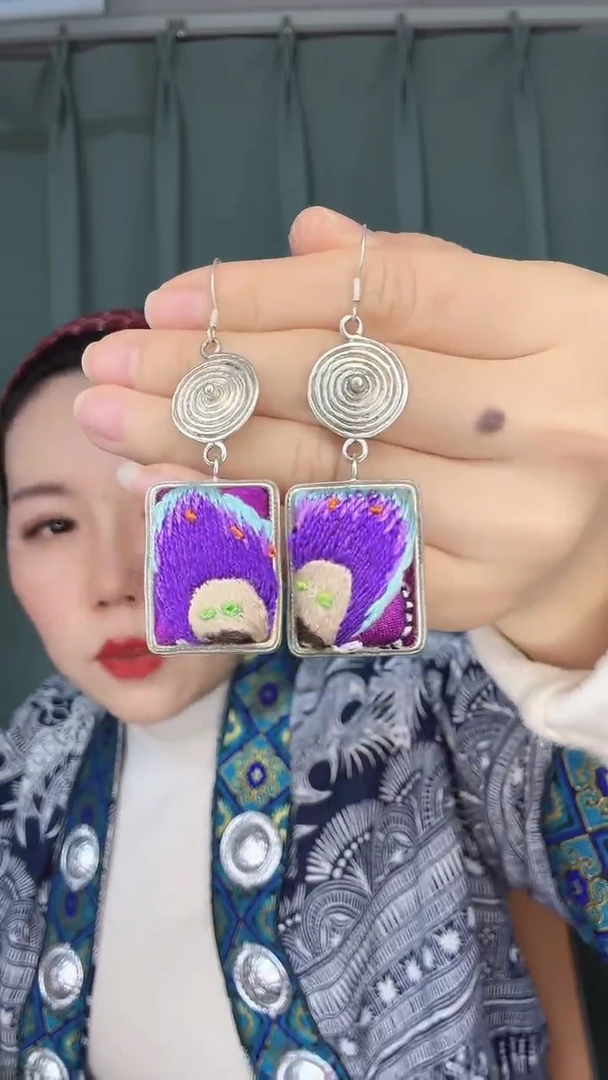 纯铜锆石合金耳环