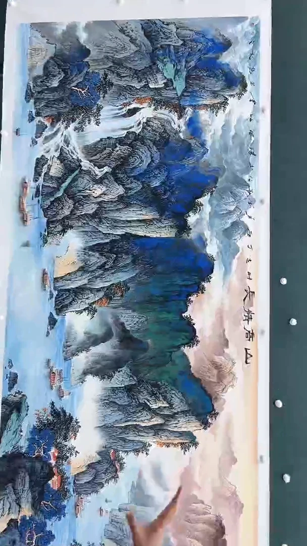 国画刘用华-48平尺-山水-带书