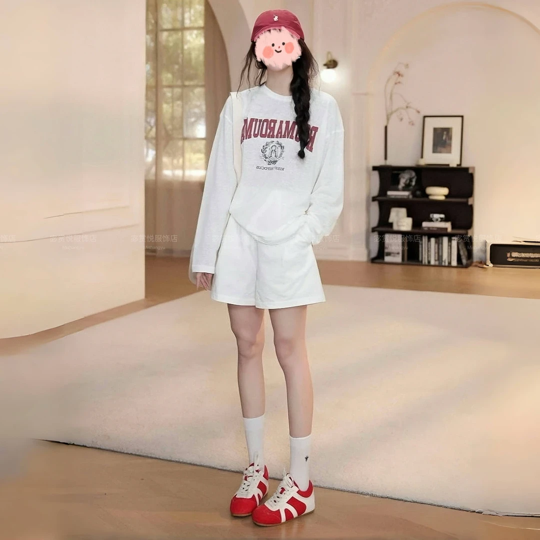 2025洋气休闲韩版显瘦气质潮流减龄时尚套装防晒T恤短裤两件套