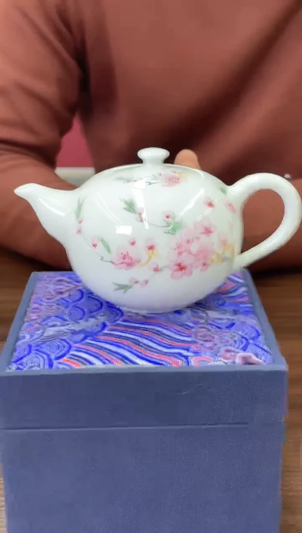 【闪购商品】793函夏非遗水点桃花小茶壶
