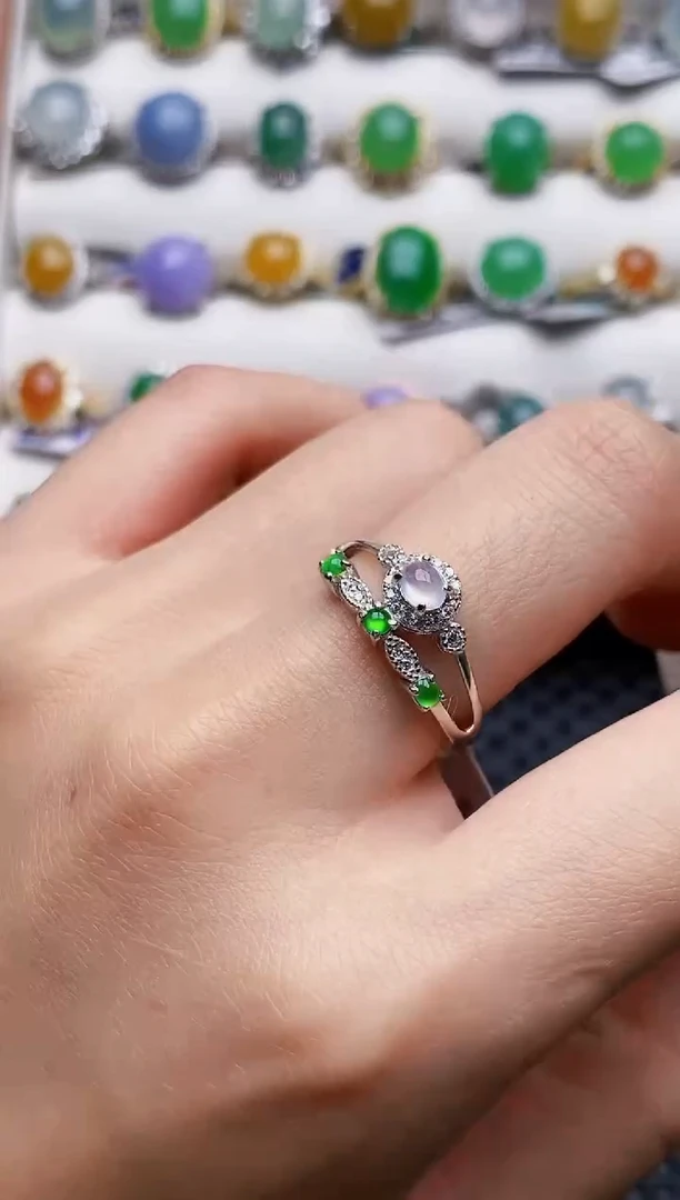 银S925镶嵌戒指翡翠2712