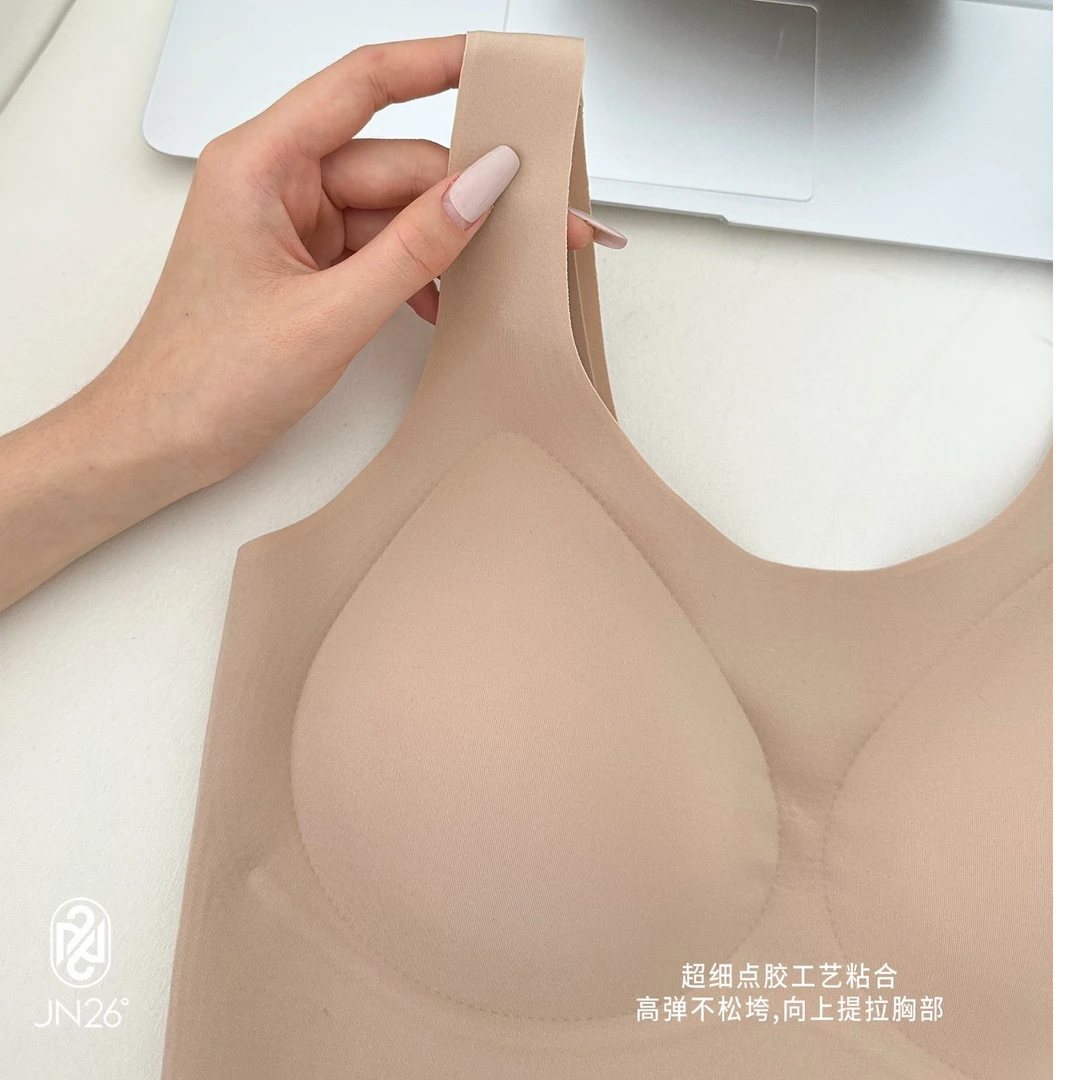 夏季文胸软支撑亲肤大胸显小薄款无尺码隐形提拉小胸聚拢通勤