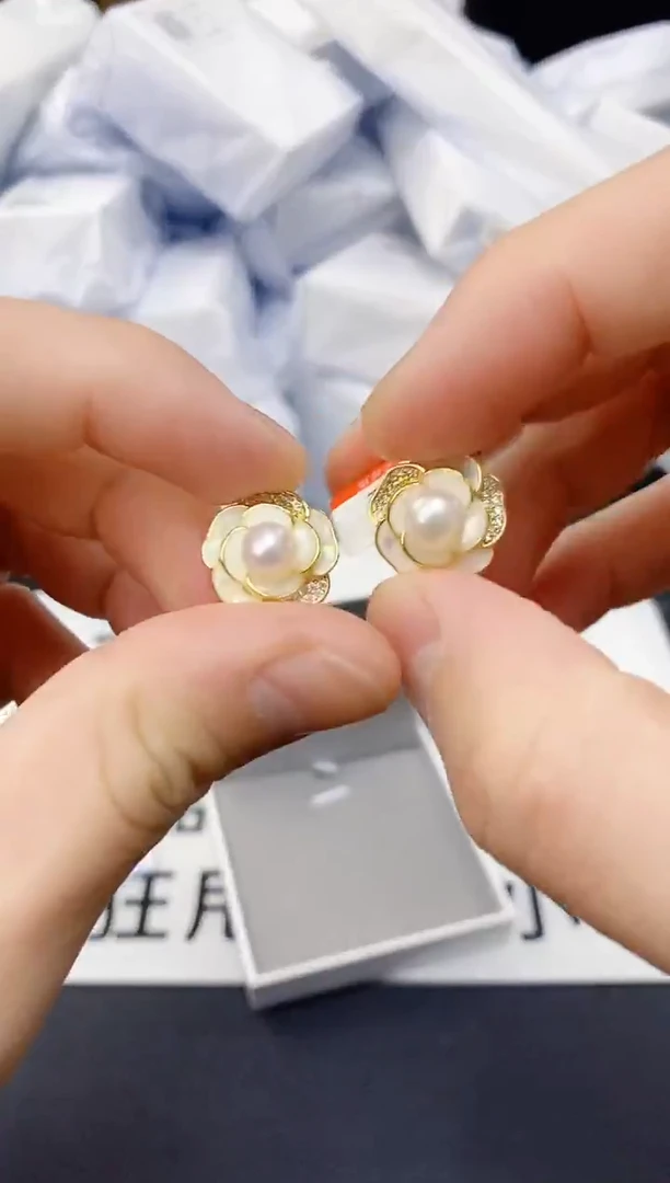 未镶嵌耳饰淡水珍珠ed1007