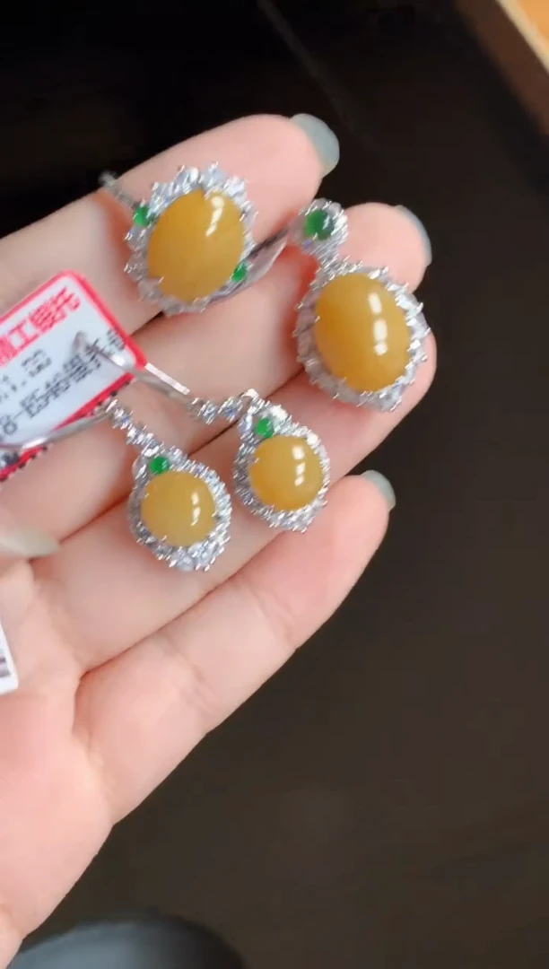 银S925镶嵌戒指翡翠天然A货缅甸翡翠