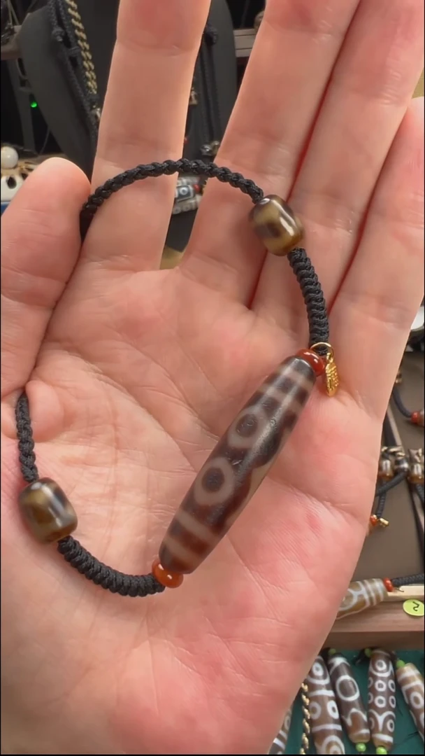 玛瑙/玉髓颈饰未镶嵌小卢红肉全手工玛瑙天珠