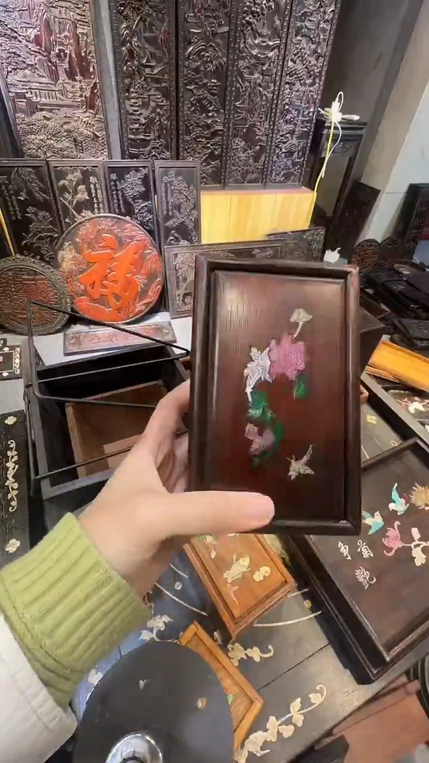 木紫檀拆件雕刻板以直播间实物为准微瑕老物件