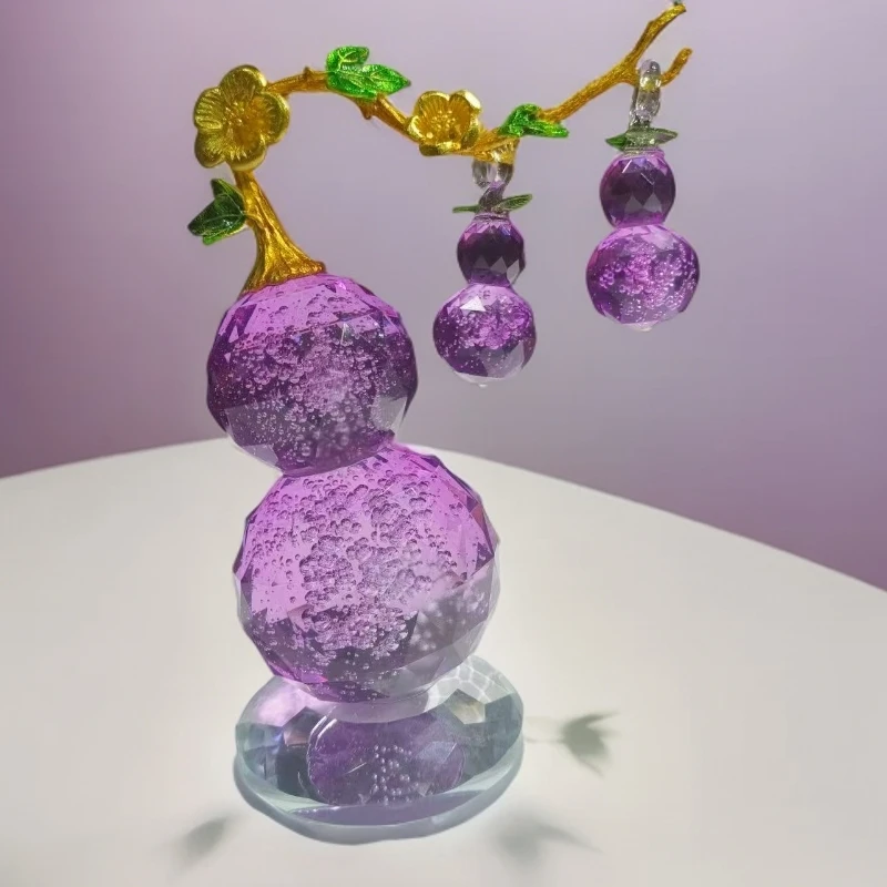 Y气泡琅彩宝葫紫水晶紫葫芦卧室客厅落地摆件