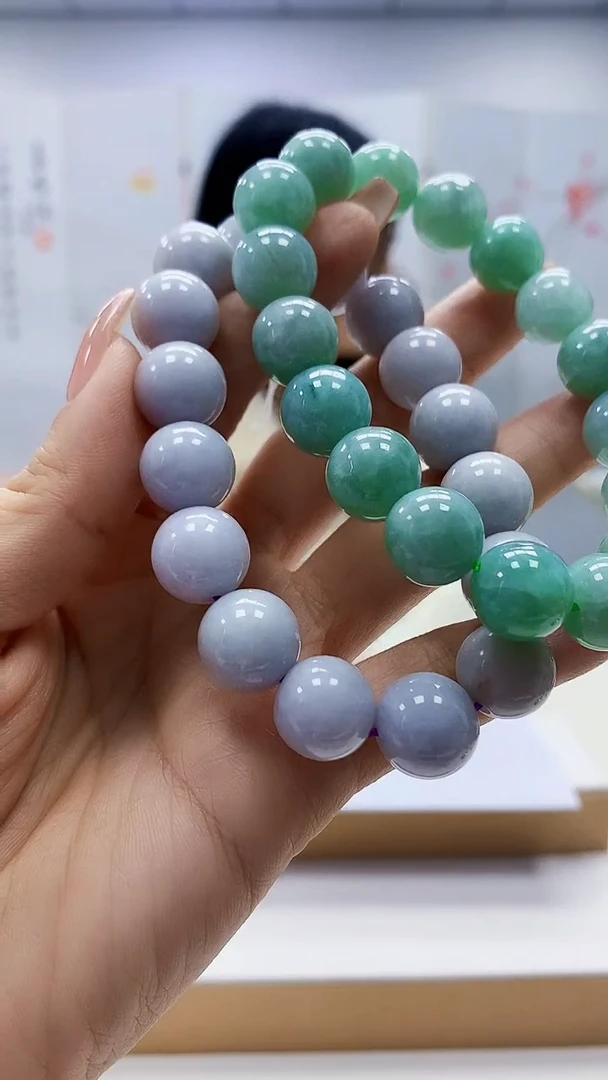 未镶嵌定制翡翠3495ty-毛货手串两条74