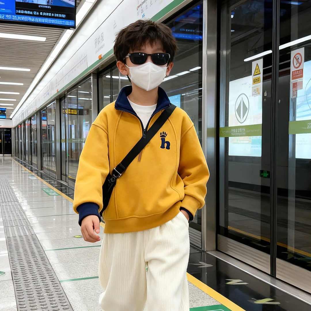 【加绒加厚】冬季保暖休闲风男童女童加绒加厚卫衣