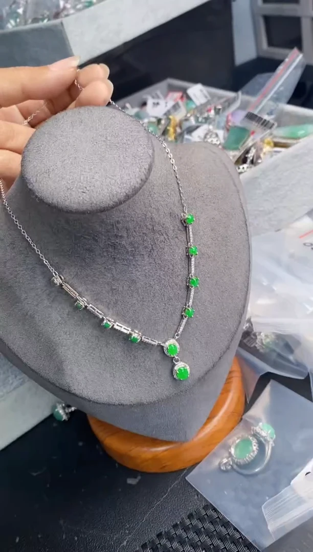 银S925镶嵌戒指翡翠999---6