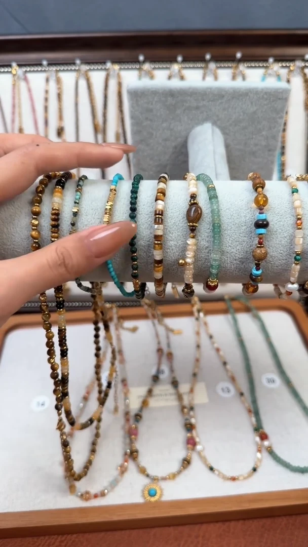 项链钛钢石英质玉蓝色