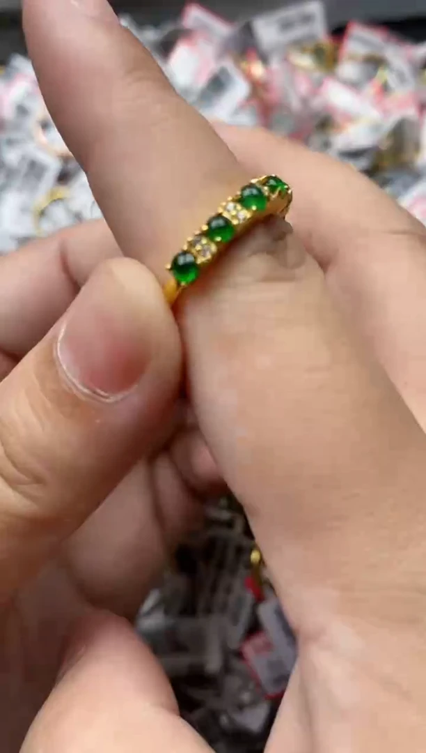 【闪购商品】翡翠戒指银S925镶嵌66666---5