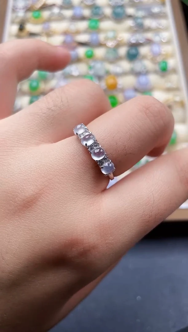 银S925镶嵌戒指翡翠85