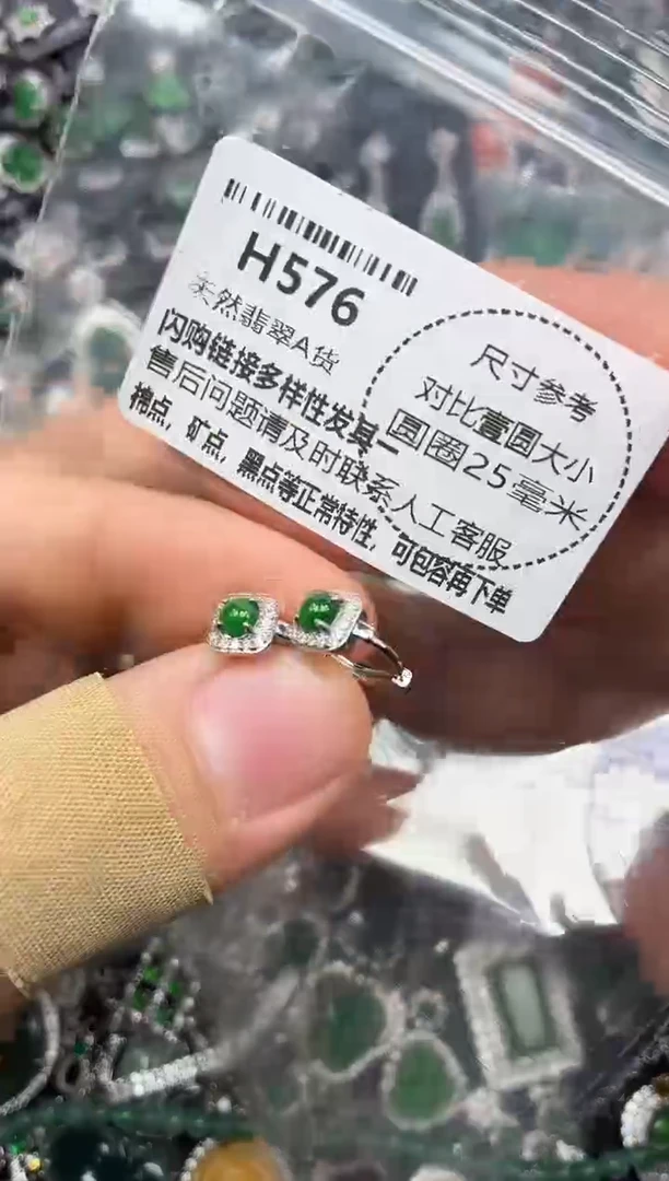 颈饰未镶嵌翡翠H576耳扣