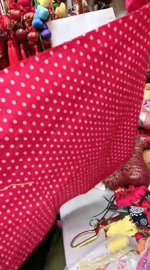 棉纯棉红底白点85*85