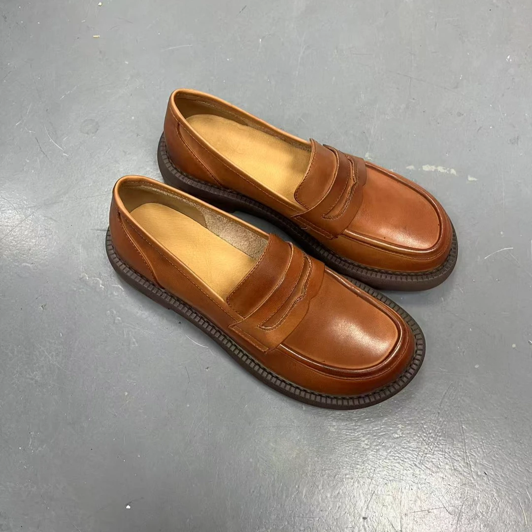 2025新款乐福鞋3,5cm跟高百搭舒服经典2028-1单里