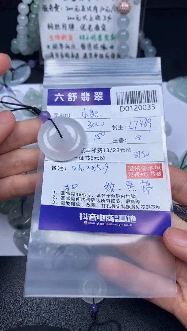 【闪购商品】翡翠吊坠(不含链)未镶嵌D0120033