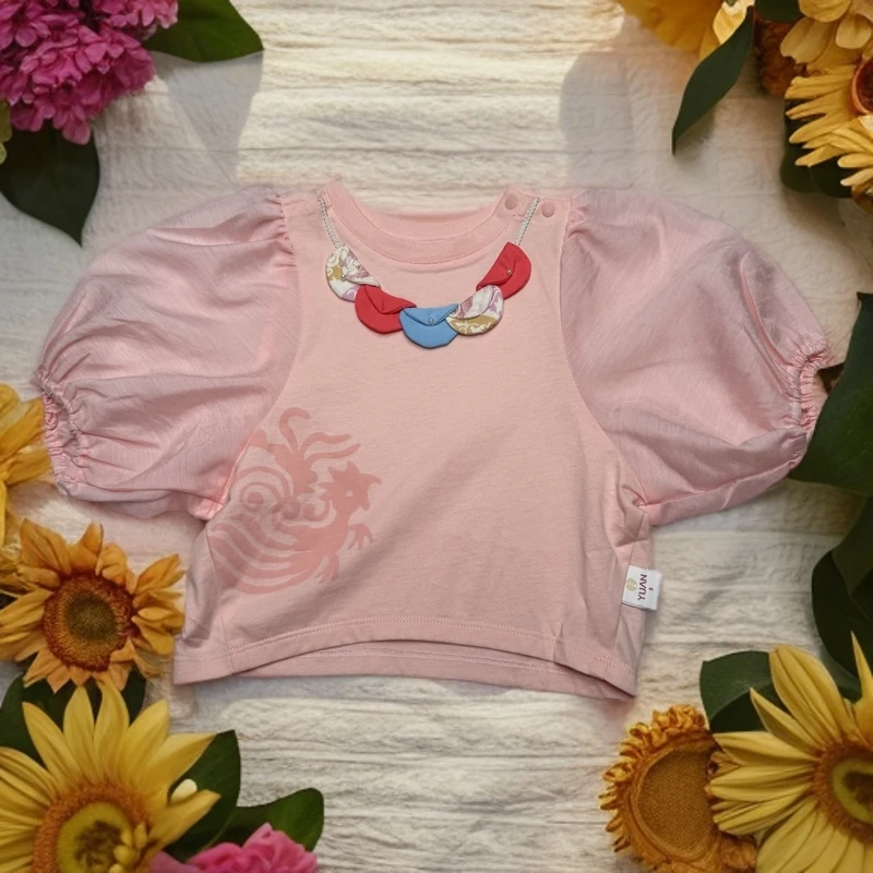 丽家婴幼儿拼接短袖上衣儿夏C1-1-099