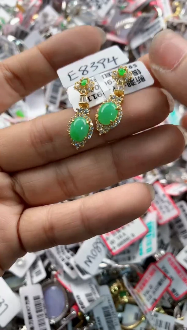 银S925镶嵌戒指翡翠888---7